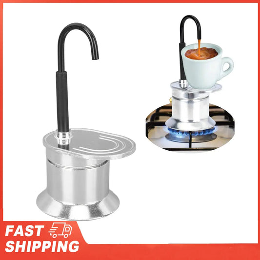 Single Tube Moka Pot 1 Cup Aluminum Alloy Spout Stovetop Italian Peaceful Pleasures Health and Wellness