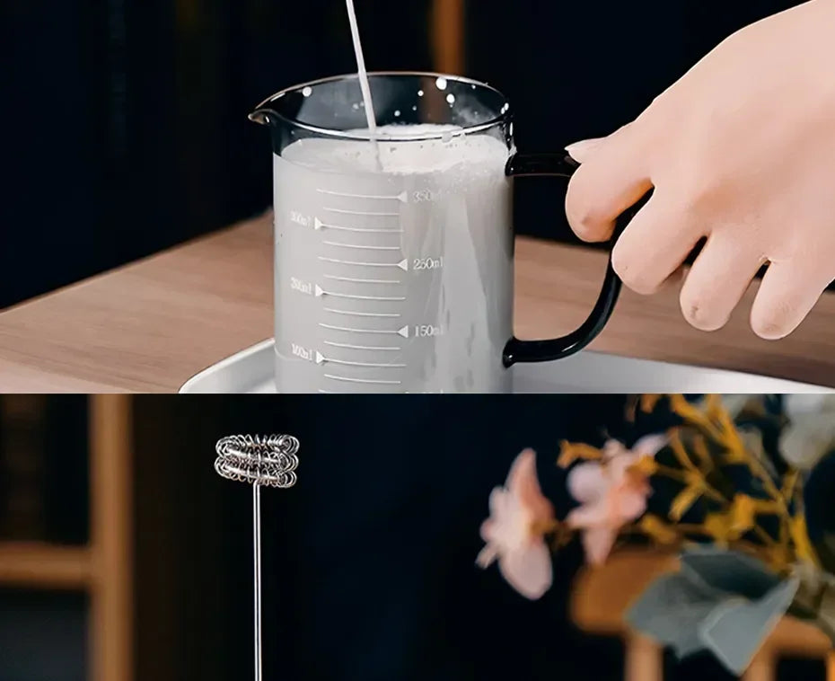 Electric Milk Froth Stirrer Wireless Coffee Whisk Handheld Egg Beater Cappuccino Foam Stirrer USB Portable Kitchen Tools Frother Peaceful Pleasures Health and Wellness