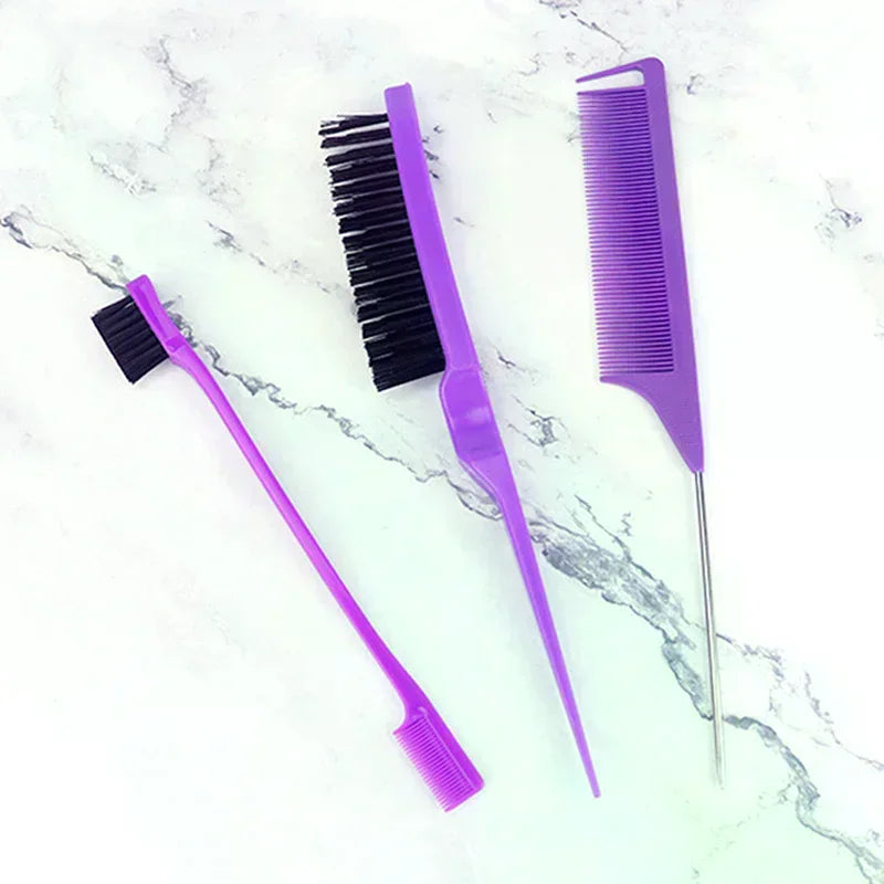 3-Piece Hair Styling Comb & Brush Set – Edge & Rat Tail Comb Hair Comb Brush Set Peaceful Pleasures Health and Wellness