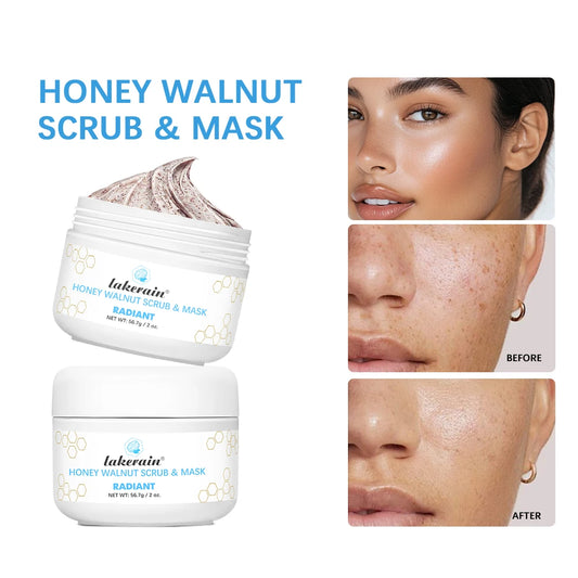 Facial Scrub & Face Exfoliator Mask Moisturizing Brightening Nourishing Deep Cleansing Honey Walnut Facial Exfoliants Skin Care Peaceful Pleasures Health and Wellness 1pc