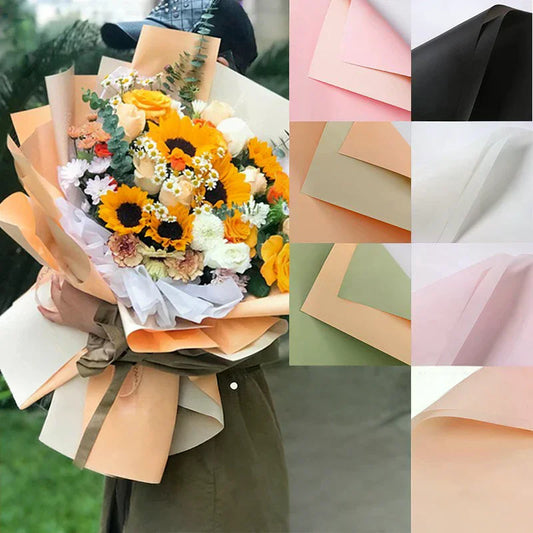 20-Pack Two-Sided Waterproof Flower Bouquet Wrapping Paper 58x58cm Flower Wrapping Paper Peaceful Pleasures Health and Wellness