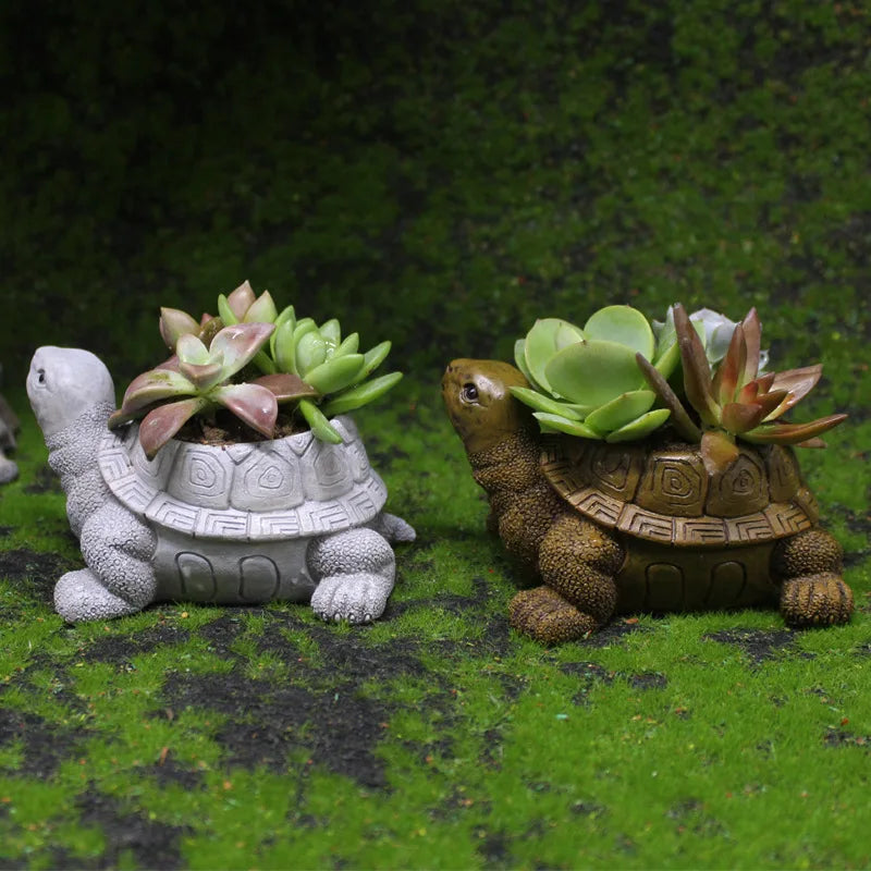 Cartoon Turtle Succulent Resin Planter | Micro Garden Pot