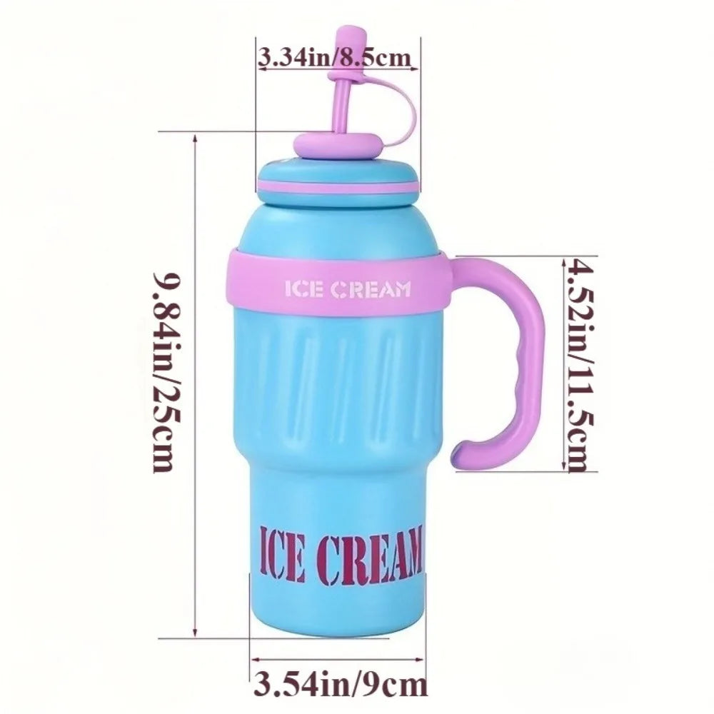 32oz Insulated Stainless Steel Water Bottle | Straw Lid & Handle
