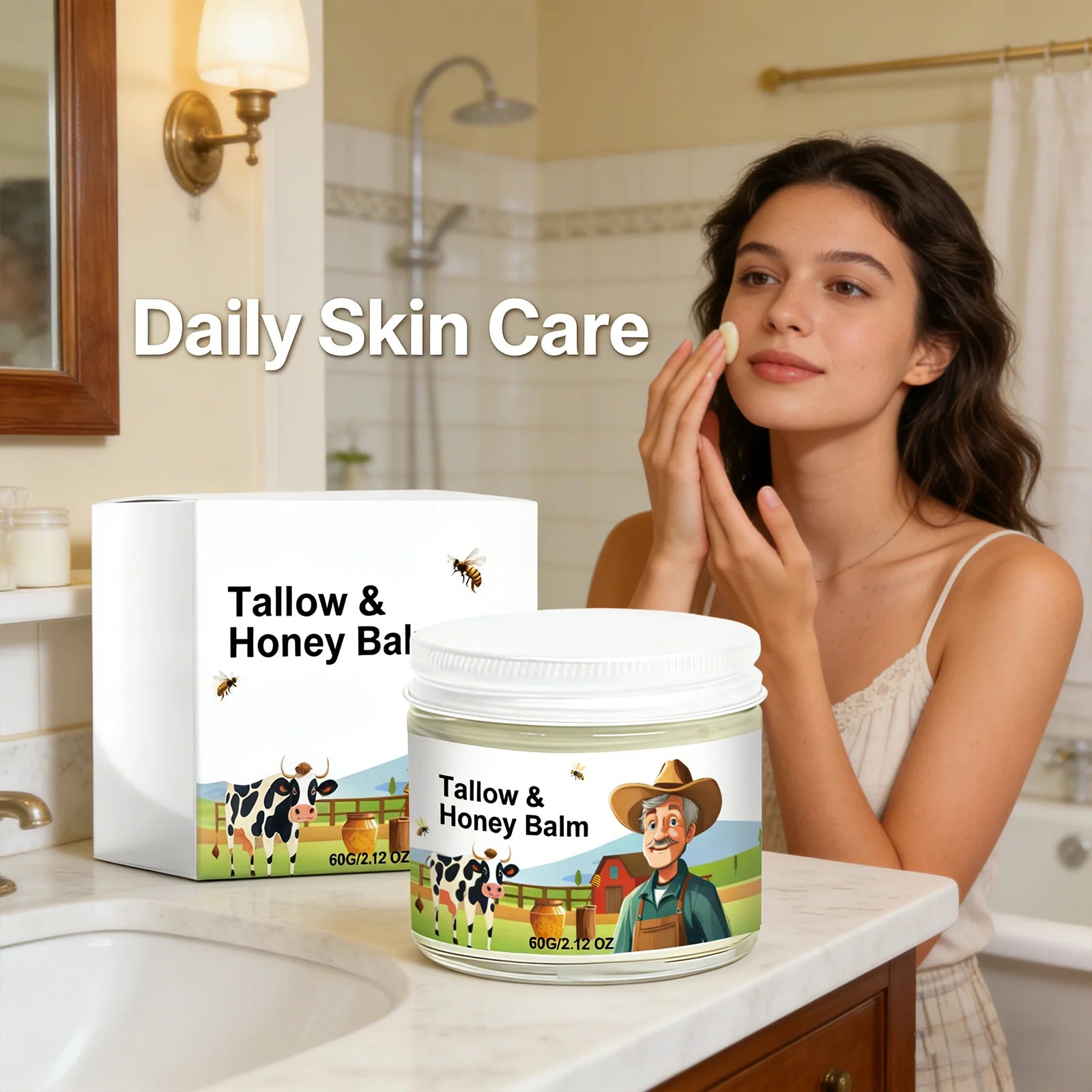 Tallow Honey Balm Facial Cream – Moisturize & Repair Dry Skin Facial Moisturizer Cream Peaceful Pleasures Health and Wellness