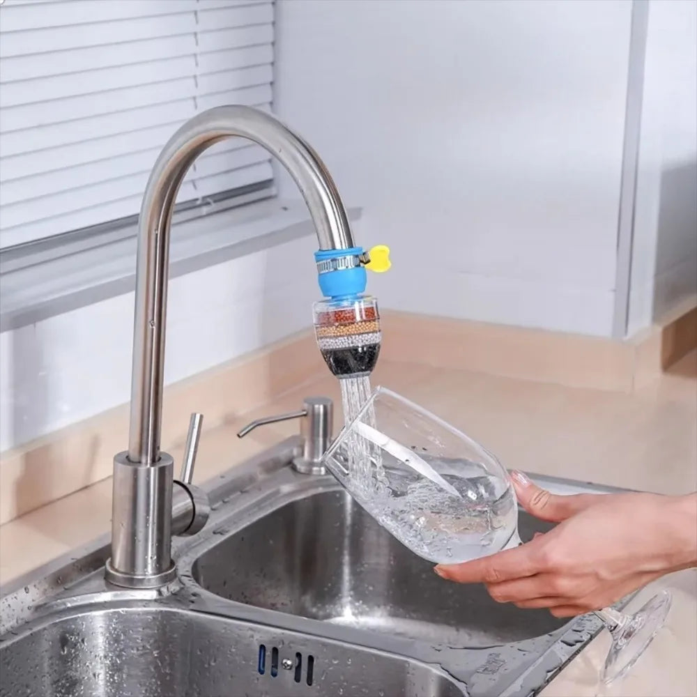 6 Layers Faucet Water Filter Tap Purifier 360° Rotatable Coconut Charcoal Nozzle for Faucet Kitchen Household Water Filter Peaceful Pleasures Health and Wellness