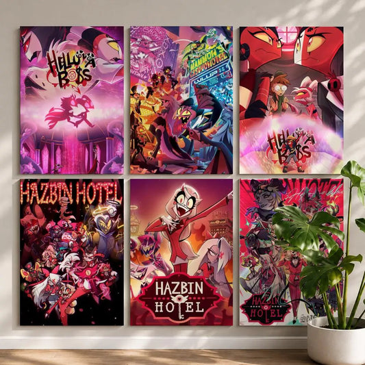 Animation H-Hazbin HotelS Poster HD Self Adhesive Waterproof Wall Art Ideal for Home Office Dorm Bedroom Great Gift Peaceful Pleasures Health and Wellness