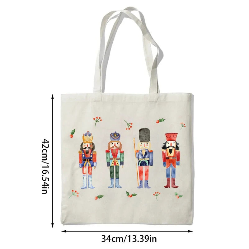 Christmas Nutcracker Canvas Tote Bag | Holiday Gift & Party Holiday Canvas Tote Peaceful Pleasures Health and Wellness Nutcracker 34x42CM