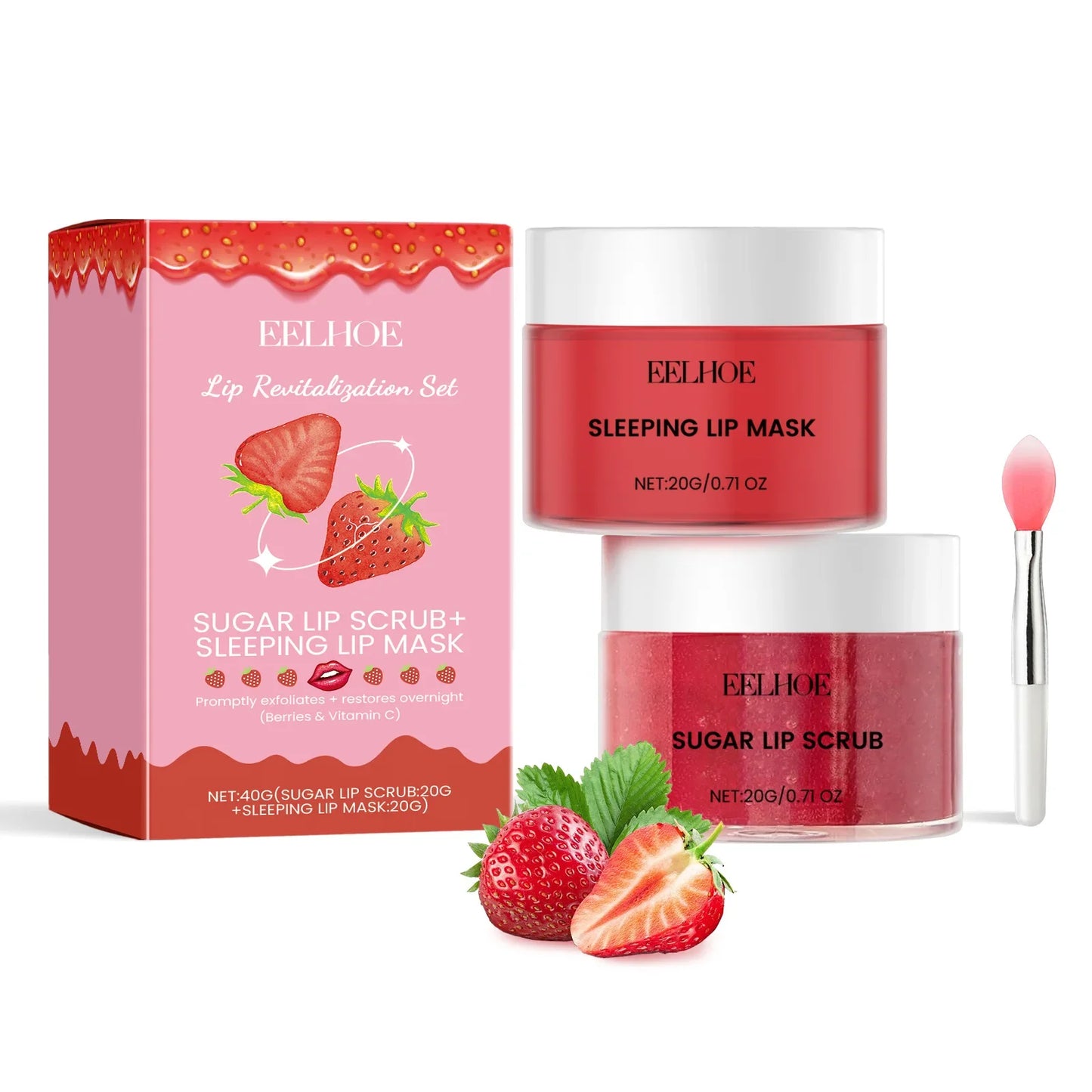 Eelhoe Vitamin C Lip Scrub & Overnight Mask Set – Nourish & Brighten