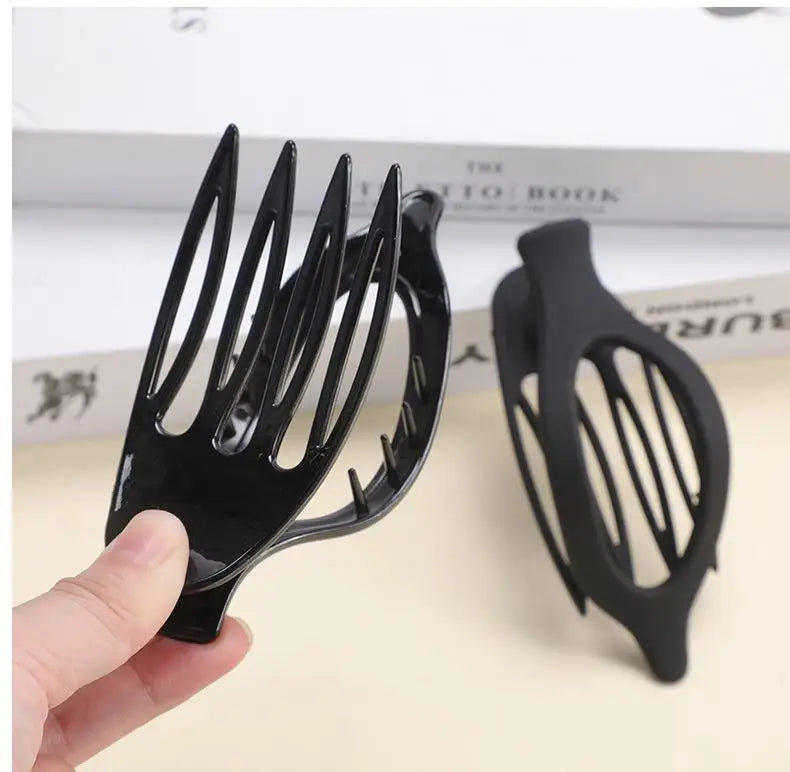 Large Hair Claw Clip Matte Solid Color Leaf Duckbill Hair Clamps Hollowed Oval Hairpin for Women Thin Thick Hair Fashion Hairpin Peaceful Pleasures Health and Wellness