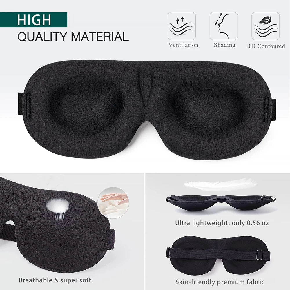 3D Sleep Mask Blindfold Sleeping Aid Soft Memory Foam Eye mask for Sleeping Travel Blockout Light Slaapmasker Eye Cover Peaceful Pleasures Health and Wellness