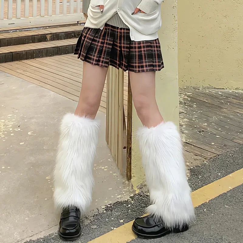 Women Faux Fur Leg Warmers Women Fall Leggings Jk Boots Stocking Girls Lolita Punk Boot Cover Harajuku Fur Foot Warming Cover Peaceful Pleasures Health and Wellness