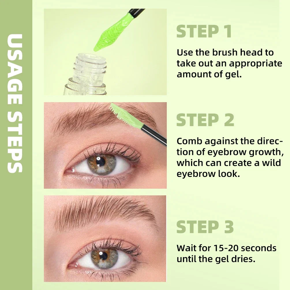 Qibest New Transparent Gel Eyebrow Styling Cream Long Lasting Fixing Brow Soap Makeup Clear Liquid Eyebrow Waterproof Cosmetics Peaceful Pleasures Health and Wellness