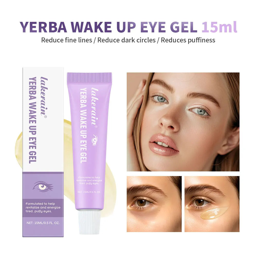 Yerba Wake Up Eye Gel - Yerba Mate Hyaluronic Acid and Caffeine to Hydrate Minimize Puffiness and Swelling Peaceful Pleasures Health and Wellness army green