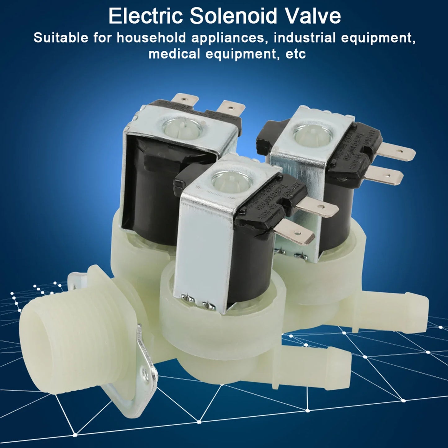 Electric Solenoid Valve 3 Way Water Inlet N C Normal Closed AC 220V