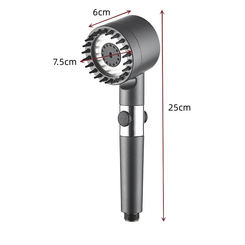 3-Mode High-Pressure Handheld Shower Head with Massage & Filter