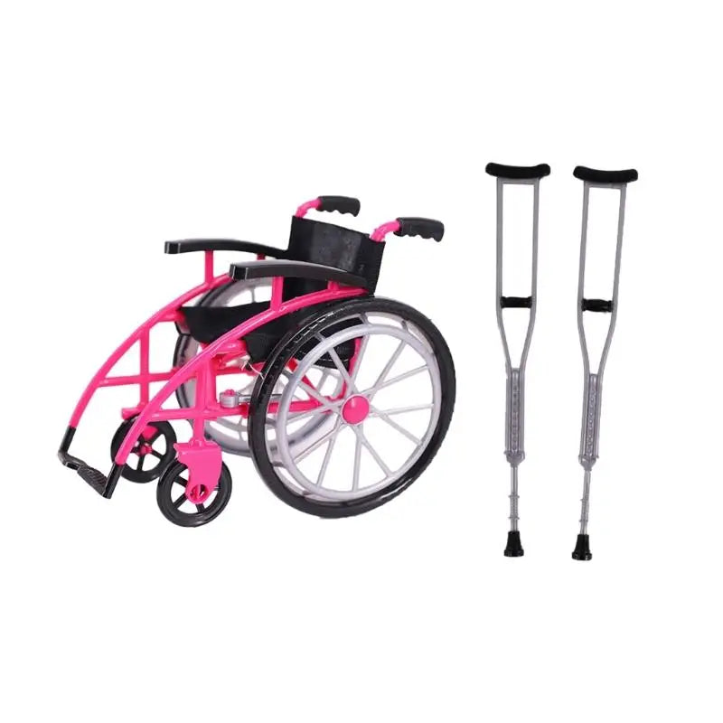 Foldable Wheelchair & Crutches Pretend Play Set – 3 Pcs