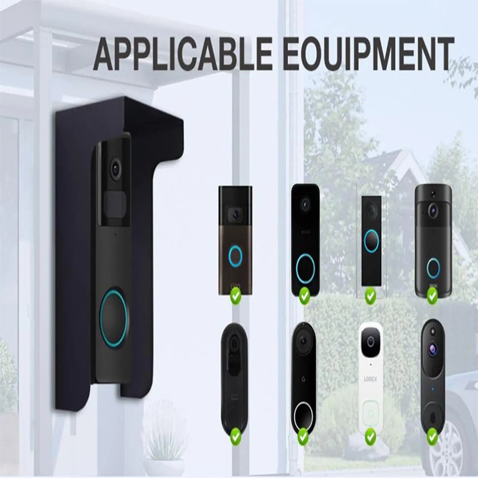 Steel Ring Doorbell Protector, Waterproof Anti-Glare Rain Cover, Windproof Weather-Blocking Cover for Visual Doorbell Peaceful Pleasures Health and Wellness