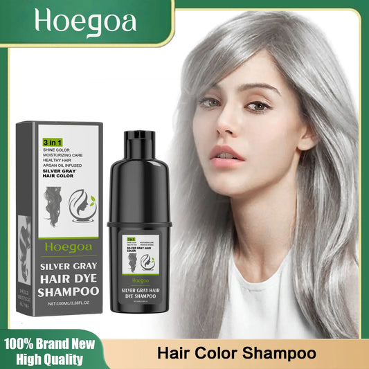 3 In 1 Hair Coloring Shampoo Natural Nourish Black Purple Hair Dye For Men Women Non Irritating Repair Fashion Hair Styling Tool Peaceful Pleasures Health and Wellness