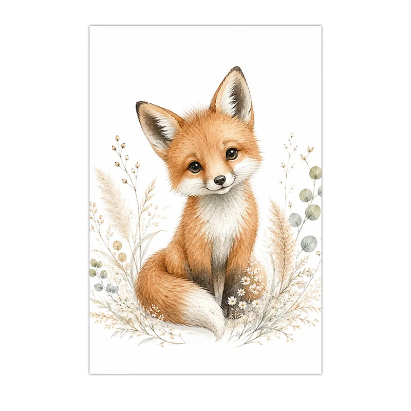 Personalized Animal Letter Canvas Art – Kids Nursery Wall Decor