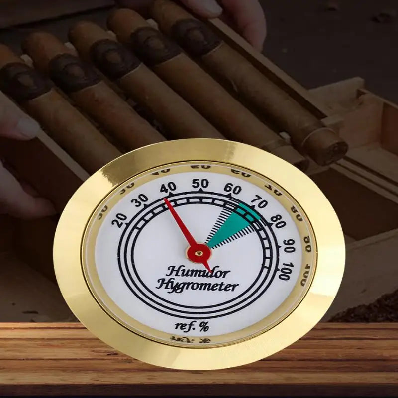 Brass Analog Hygrometer 43mm | Cigar Humidor Humidity Gauge