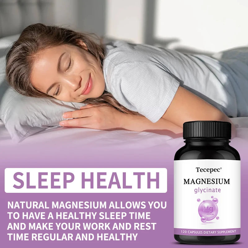 Magnesium Glycinate Capsules – Supports Sleep, Relaxation, Muscle, Bone & Heart Health, High Absorption Formula, Nerves System Peaceful Pleasures Health and Wellness