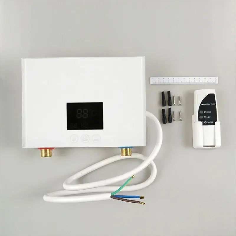 Instant Tankless Electric Water Heater 3000W 220V Wall Mounted Fast Heating for Bathroom Shower Kitchen Sink Peaceful Pleasures Health and Wellness