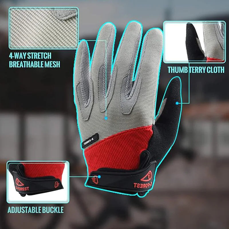 One Pair Gloves/Bike Gloves Full Finger Road Bicycle Gloves for Men and Women Anti-Slip Shock Gloves Peaceful Pleasures Health and Wellness