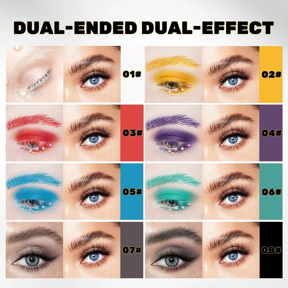 QIBEST Double-Ended Tinted Eyebrow Cream Mascara Waterproof And Sweat Proof Eyebrow Gel Soap Lasting Makeup Colorful Brow Cream Peaceful Pleasures Health and Wellness