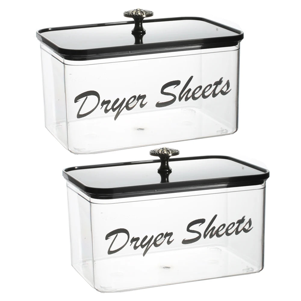 Acrylic Dryer Sheet Holder & Dispenser Box – Laundry Room Organizer (1 or 2 Pack)