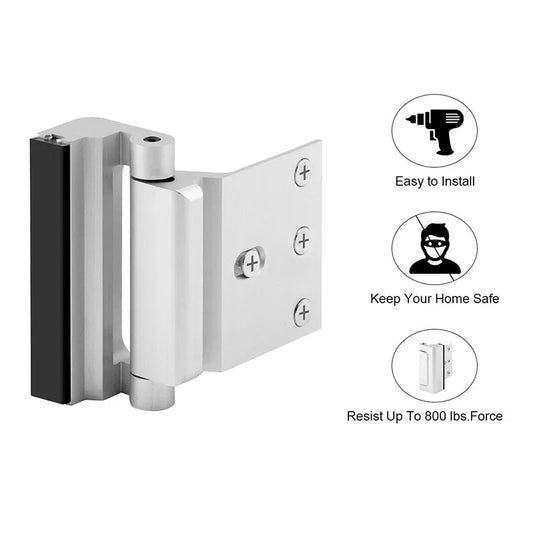 Door Lock Home Security Easy Install Latch Device Childproof Peaceful Pleasures Health and Wellness White