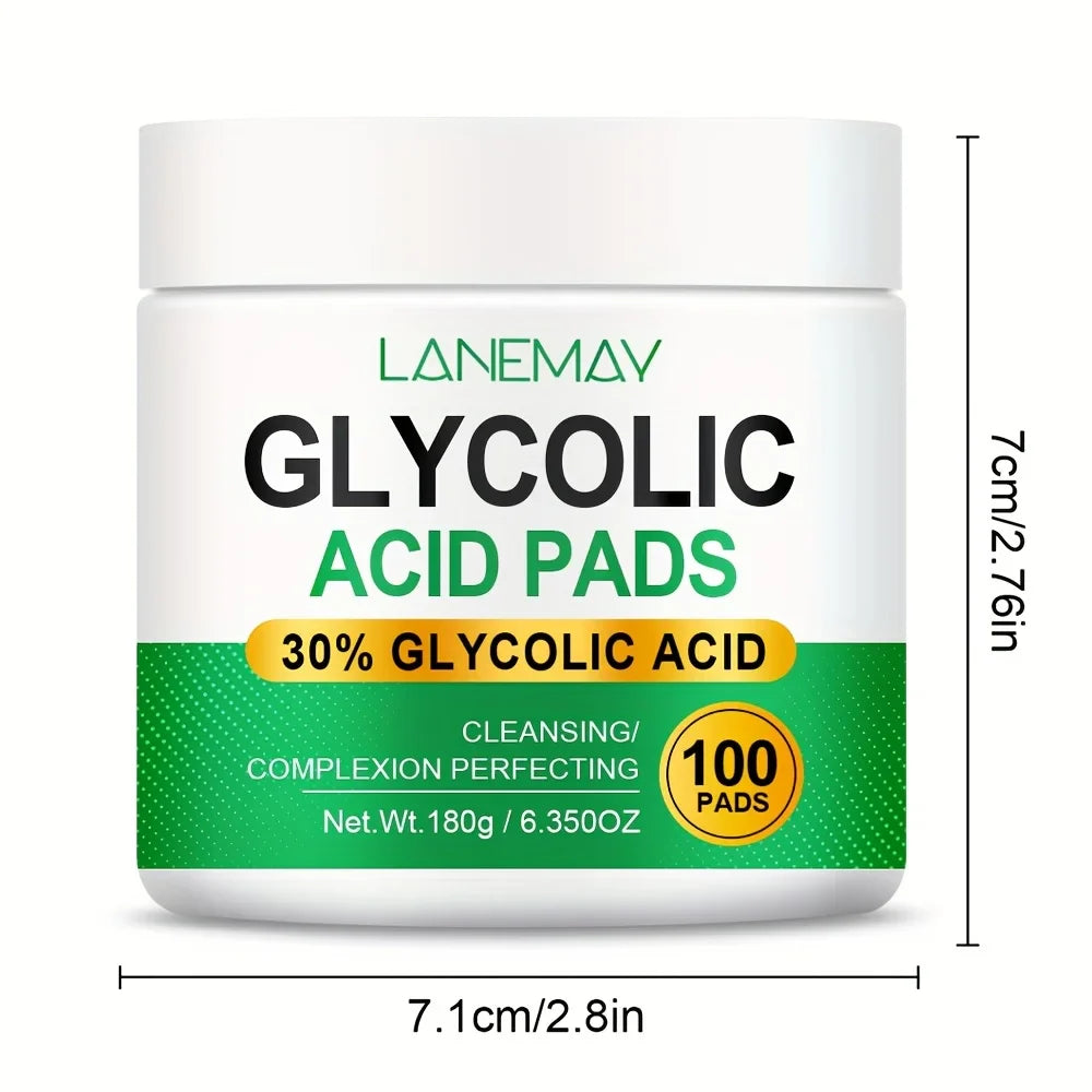 100-Count Glycolic Acid Brightening Face Pads – AHA + Niacinamide