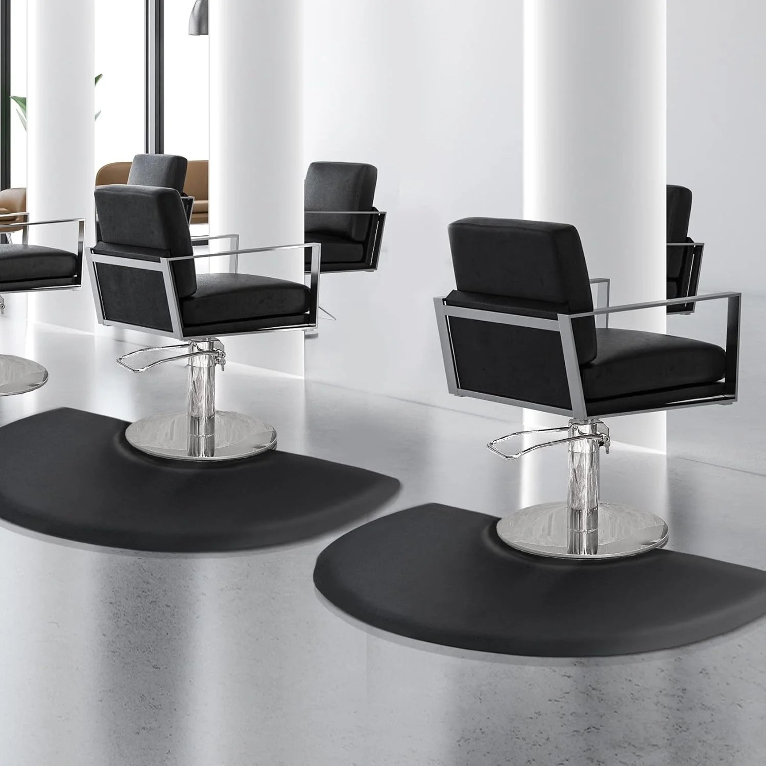 Premium Salon Chair Mat Anti-Fatigue Hair Cutting Cushion for Barber Durable Non-Slip Half-Round Design, Ideal for Hairdressers Peaceful Pleasures Health and Wellness