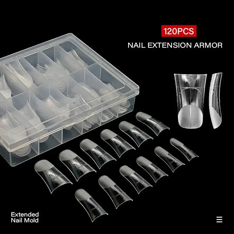 120Pcs/Box Duckbill Shape Nail Molds Dual Form Full Cover Quick Building Gel Mold Acrylic False Nail Tips Extension Top Forms Peaceful Pleasures Health and Wellness
