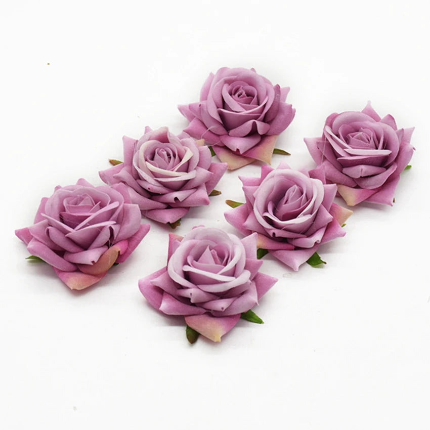 Artificial Silk Rose Flower Heads 5/10 Pcs | Wedding & Home Décor