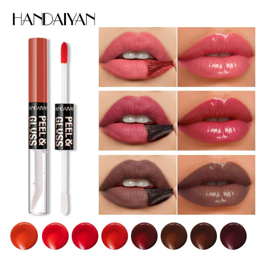 HANDAIYAN 2-in-1 Peel-Off Matte Lip Stain & Mirror Lip Gloss Peel-Off Lip Stain Oasis Select