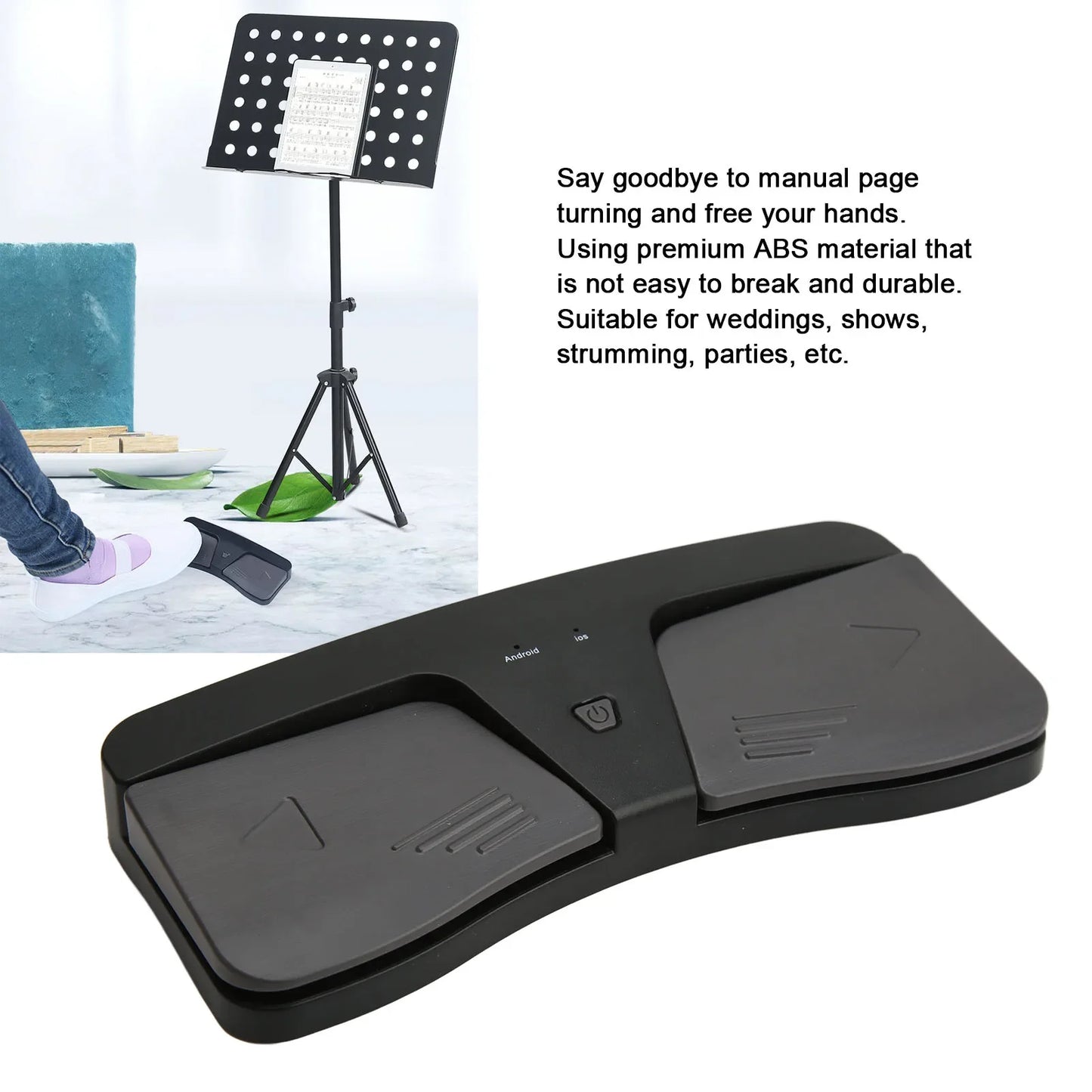 Music Page Turner Wireless Score Turning Foot Pedal ABS Accessory
