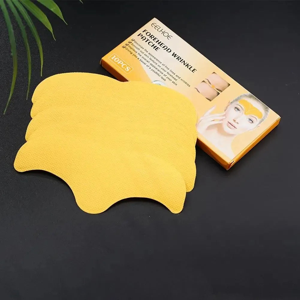 10pcs/box Forehead Wrinkle Patch Lightening Forehead Wrinkle Gel Patch Hydrolyzed Collagen Firming Mask Facial Skincare Stickers Peaceful Pleasures Health and Wellness