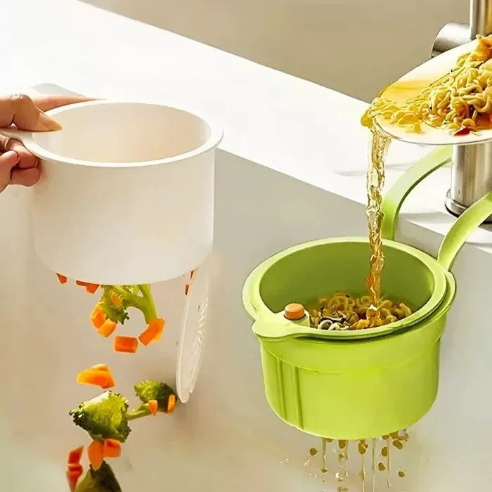 2-in-1 Kitchen Sink Drain Filter with Self-Cleaning Basket