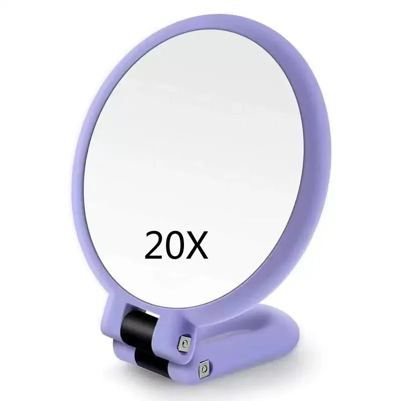 Double-Sided Handheld Makeup Mirror – 20x Magnification Foldable
