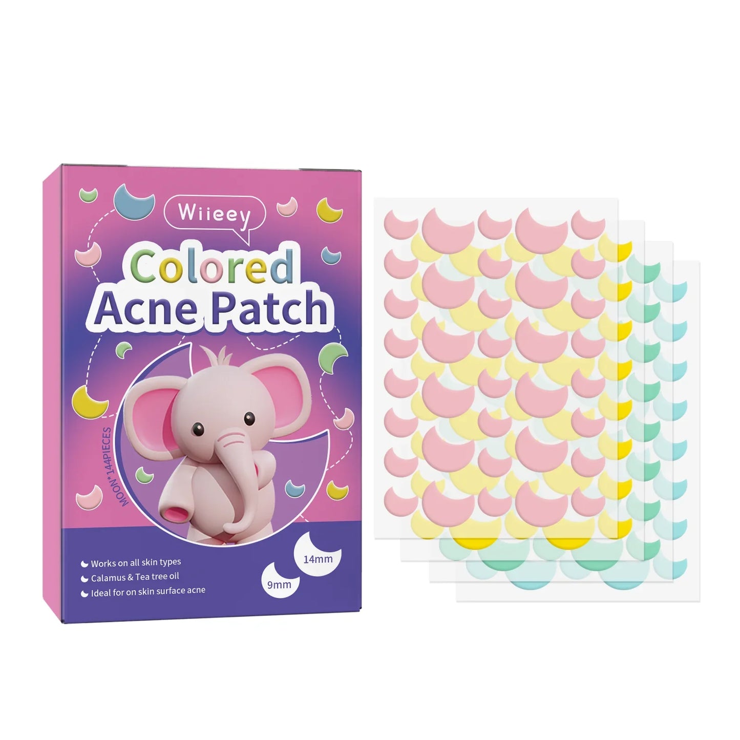 Wiieey Star Acne Patches – Colorful Pimple Stickers 144–288pc