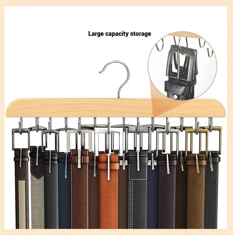 Wooden Belt Rack Women Storage Hangers for Clothes Case Home Wardrobe Accessories Supplly Scarf Organizer Men Tie Belt Hangers Peaceful Pleasures Health and Wellness