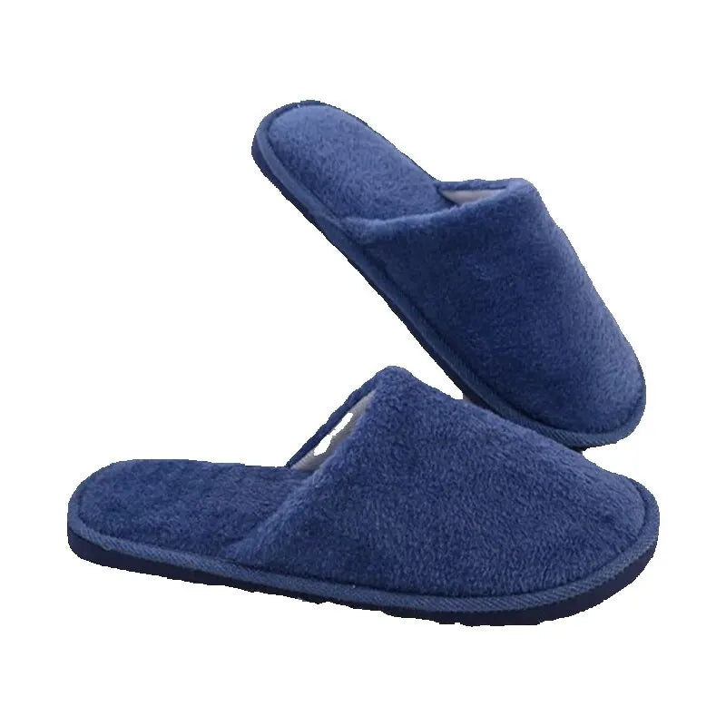 Men's Plush Non-Slip House Slippers | Soft Cotton Indoor Shoes
