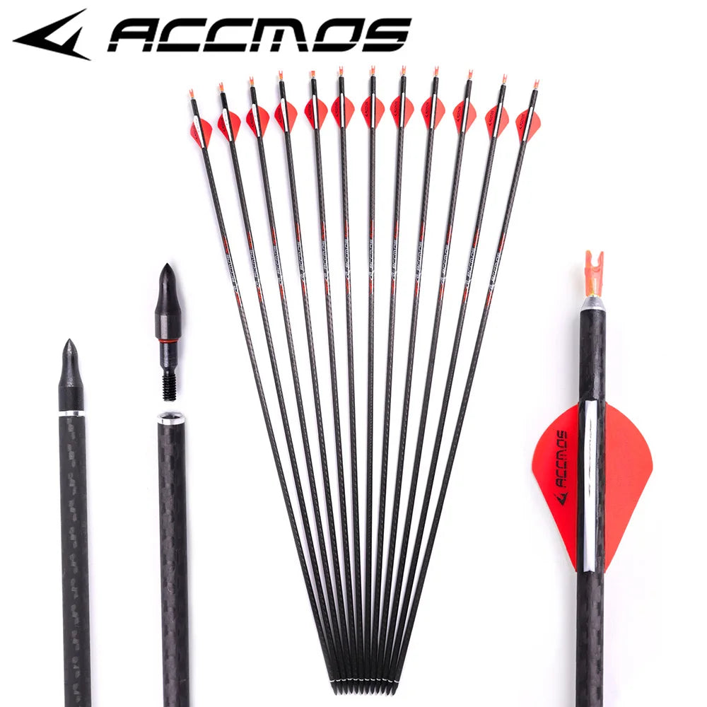 ID6 2 3K Arrows Spine 250-500 Pure Carbon Rubber Feather Finished