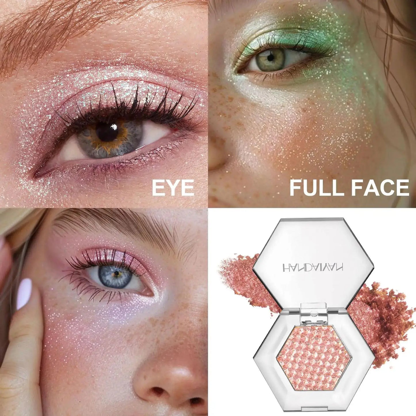 Handaiyan Holographic Glitter Eyeshadow – Chameleon Shimmer Palette