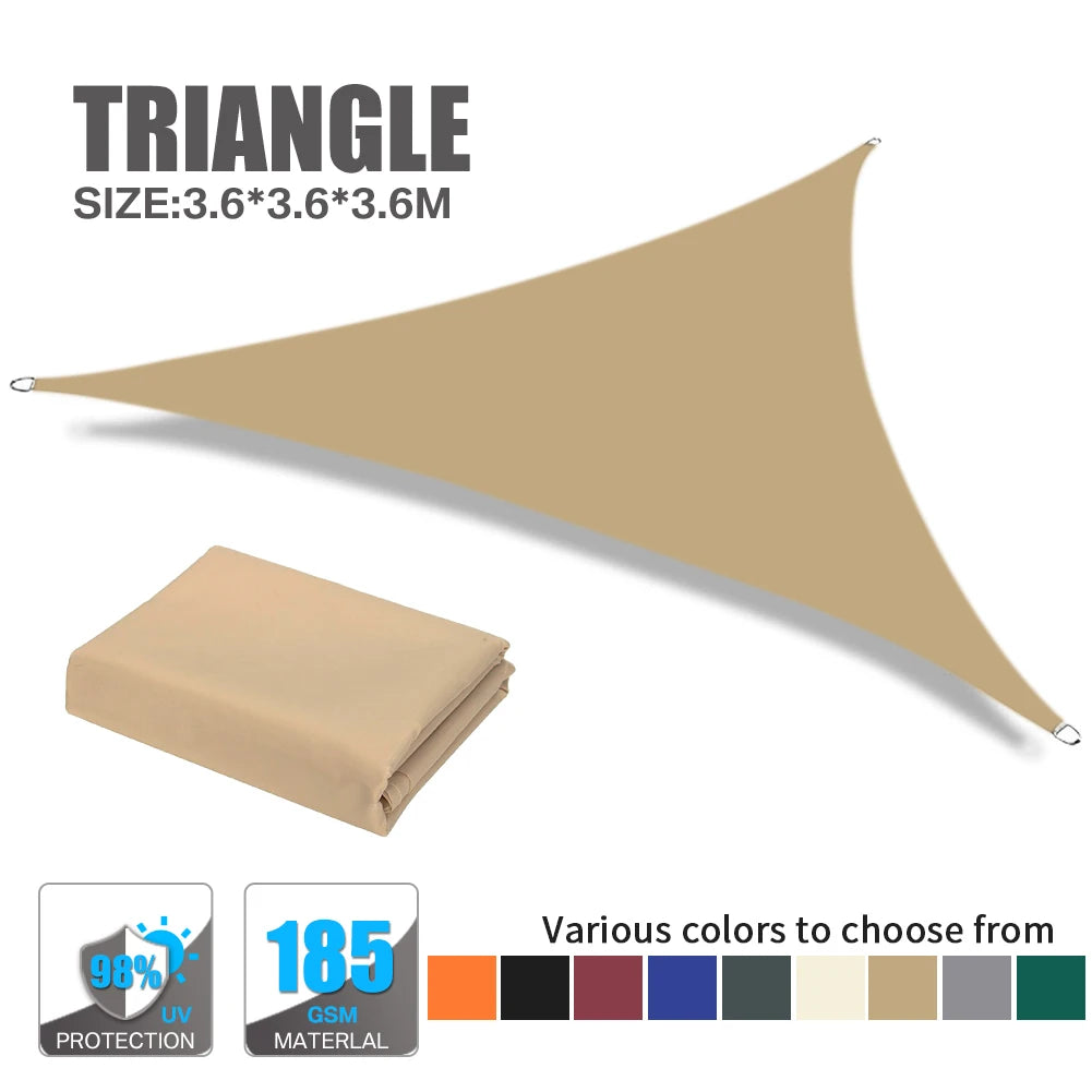 Triangle Sun Shade Sail 280 GSM 95% UV Block – Patio & Garden