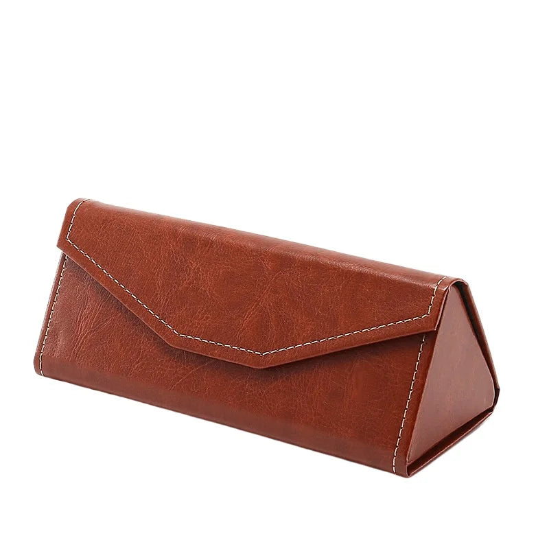 Triangle Folding Glasses Case | Plaid Snakeskin Sunglasses Box