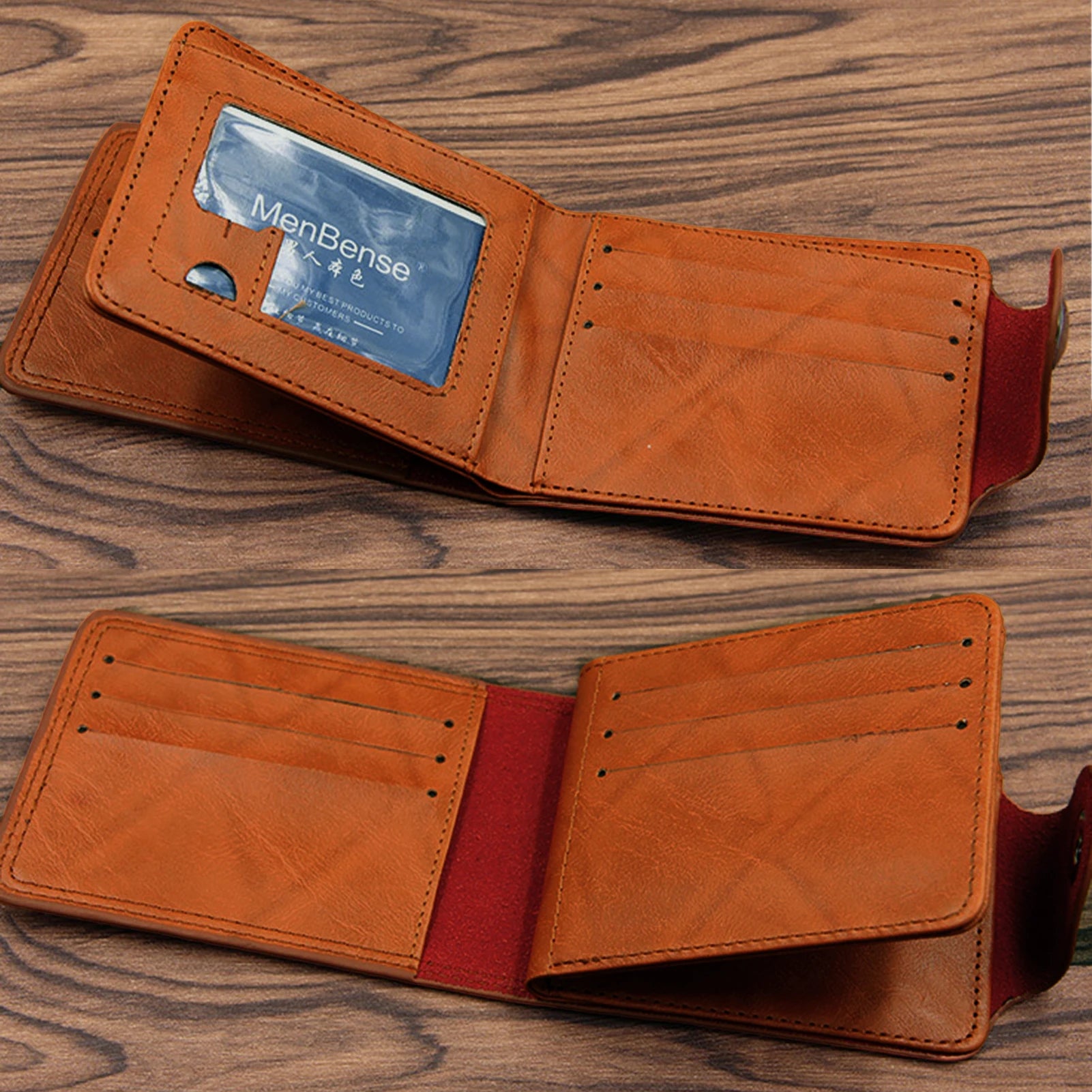 Men's Vintage Folding Wallet Fashionable Mini Wallets Retro Hand Bags for Friend Family Neighbors Gift Peaceful Pleasures Health and Wellness