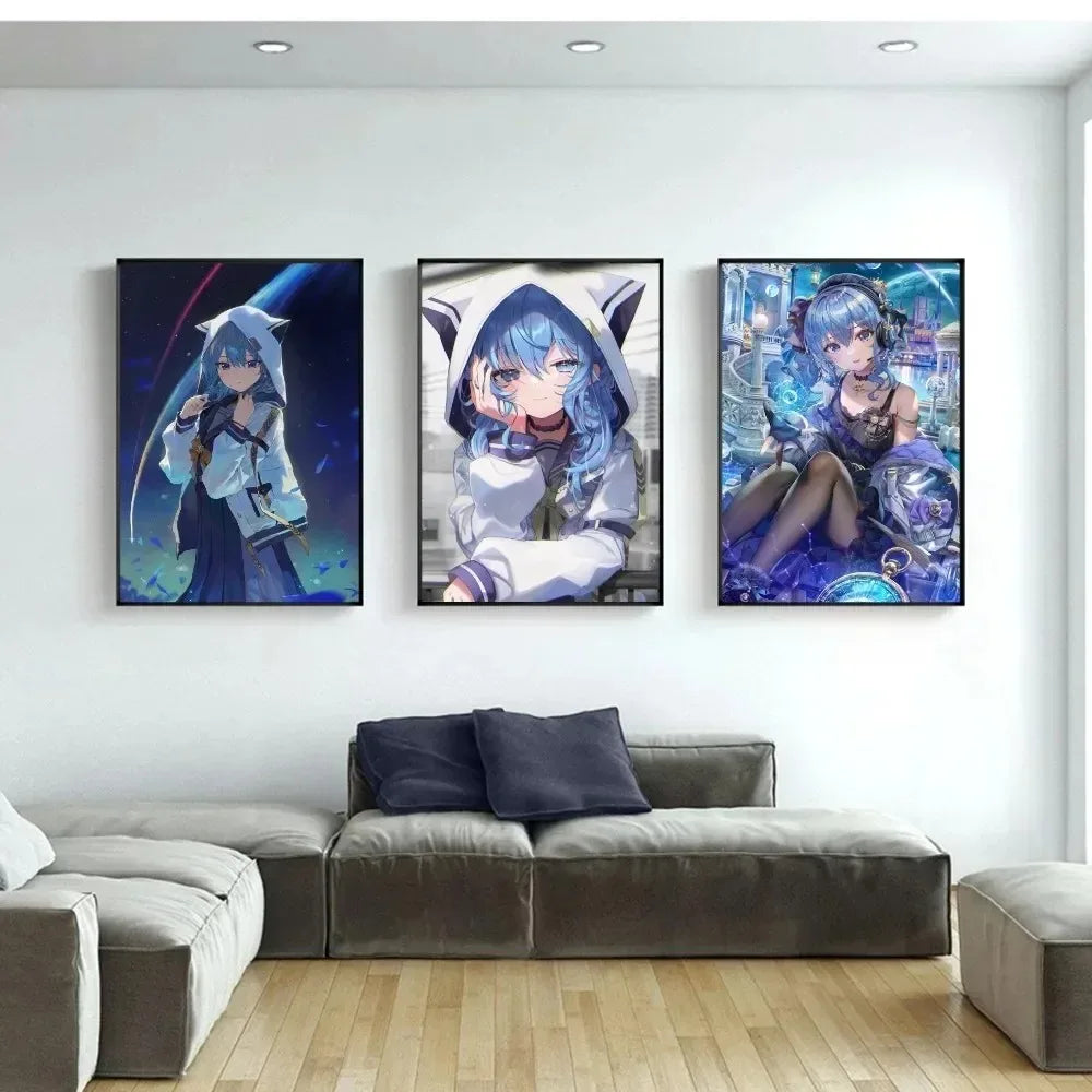Hoshimachi Suisei Hololive Anime Canvas Wall Art Poster