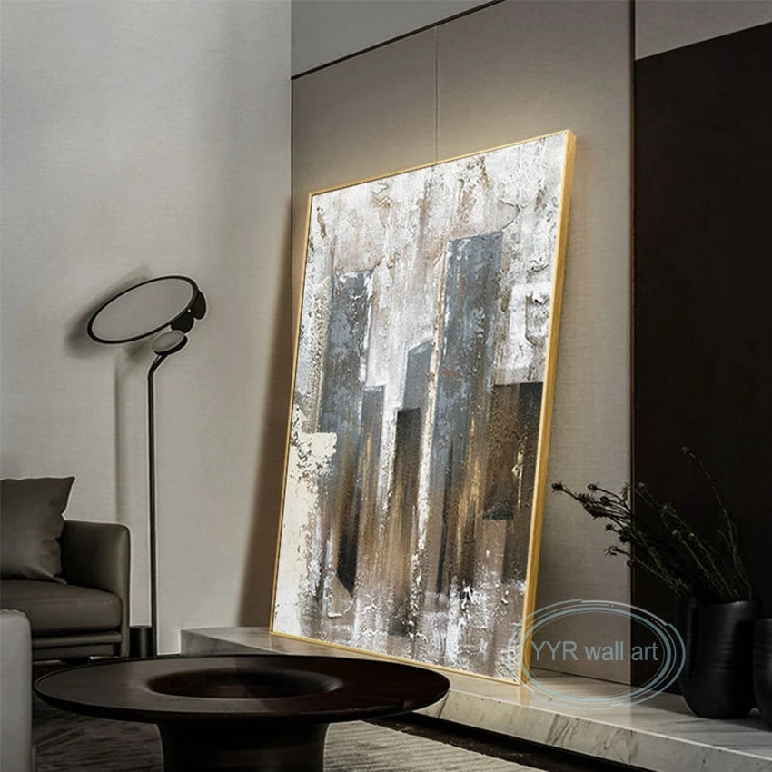 New Nordic Abstract Canvas Oil Painting Wall Art Decoration Poster 100% Handmade Modern Mural Home Hotel Room Aesthetic Picture Peaceful Pleasures Health and Wellness