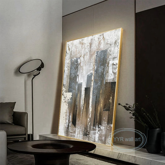 New Nordic Abstract Canvas Oil Painting Wall Art Decoration Poster 100% Handmade Modern Mural Home Hotel Room Aesthetic Picture Peaceful Pleasures Health and Wellness